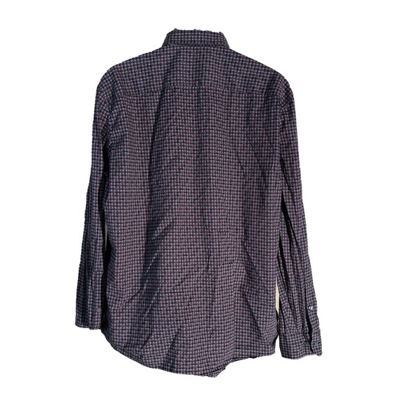 PERRY ELLIS Men's Long Sleeve Button Down Stretch Shirt Black Maroon XXL - Picture 3 of 6